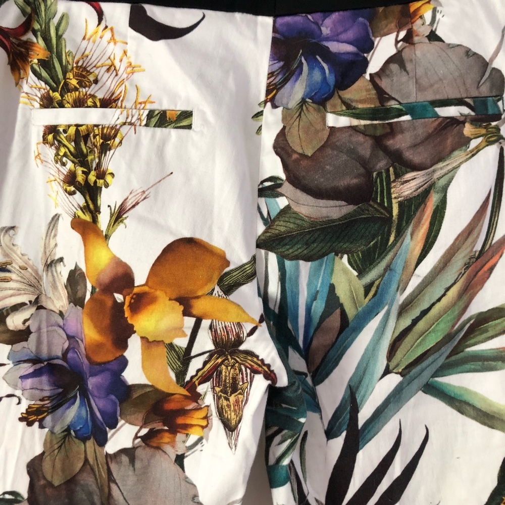 Zara Tropical Floral Print Trousers Size XS - Picture 3 of 4